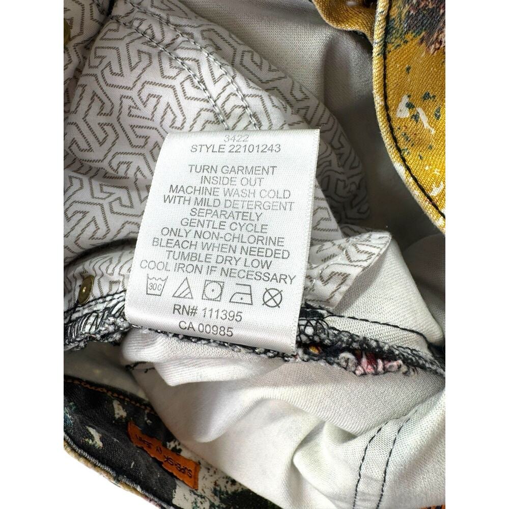 Tory Burch Abstract Paint-Splatter Skinny Jeans in Yellow, Blue & Black - Picture 10 of 11